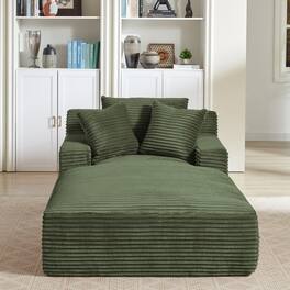 Chic Crate - Plush Corduroy Cloud Floor Sofa Bed for Living Room - Green