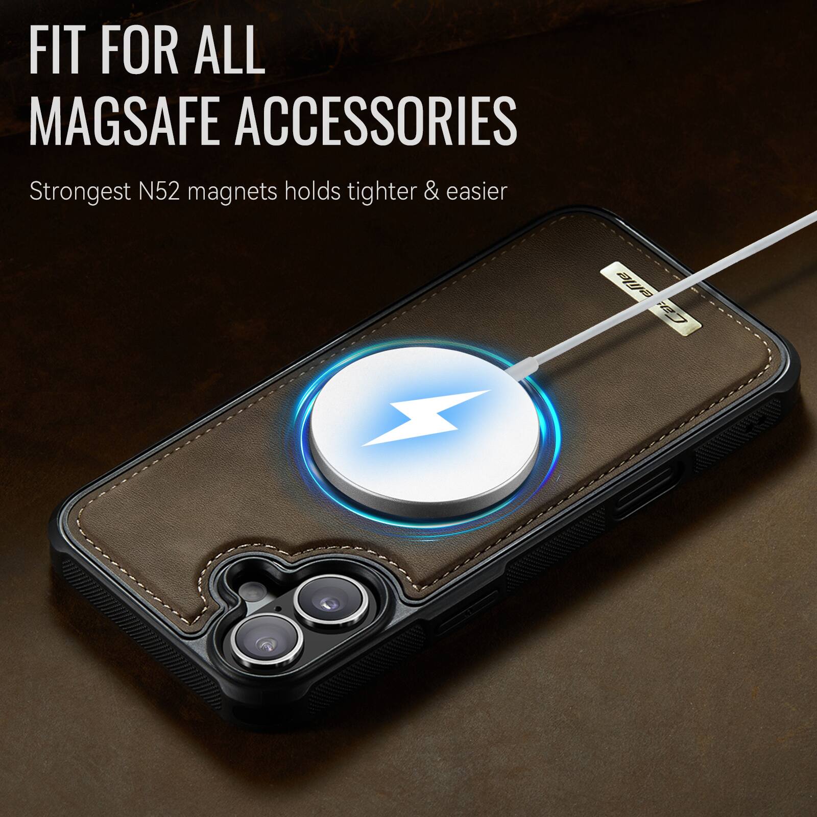 FIT FOR ALL MAGSAFE ACCESSORIES  
Strongest N52 magnets holds tighter & easier