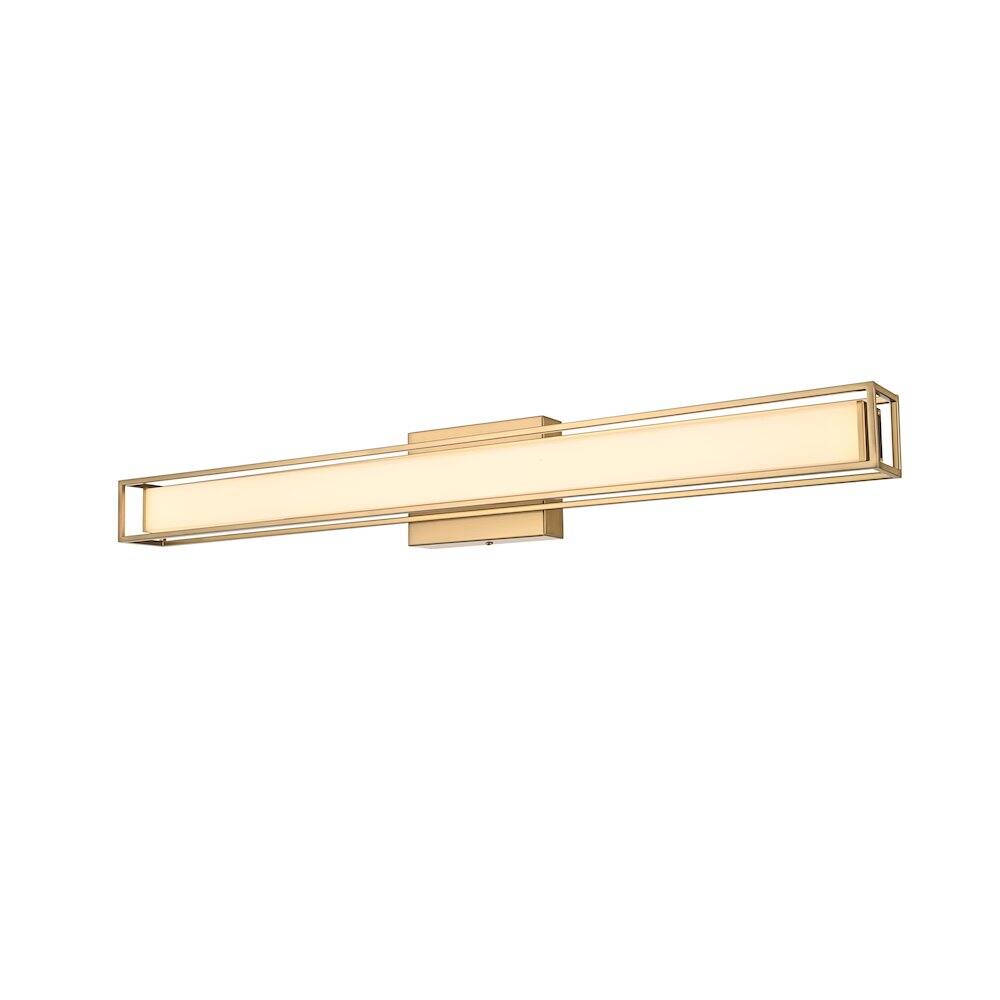 Left. Living District - Aden 31 Inch Led Wall Sconce In Satin Gold - Satin Gold.