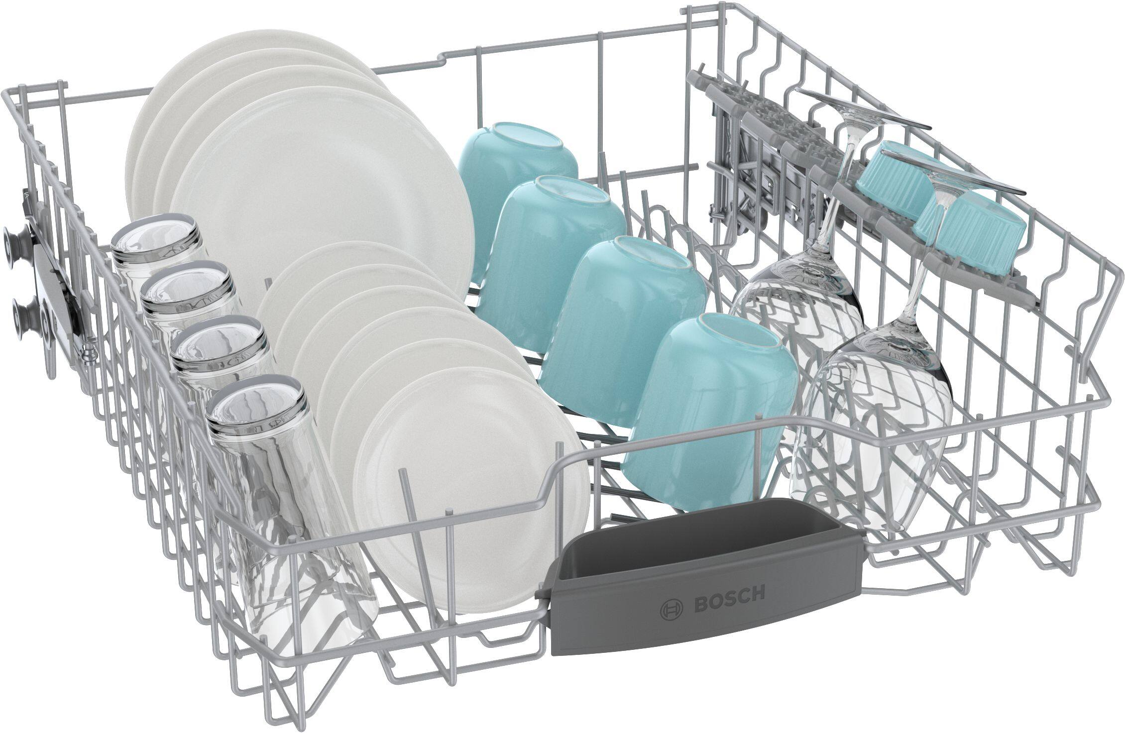 Alt View 28. Bosch - 300 Series 24" Top Control Smart Built-In Stainless Steel Tub Dishwasher with 3rd Rack, 46 dBA - White.