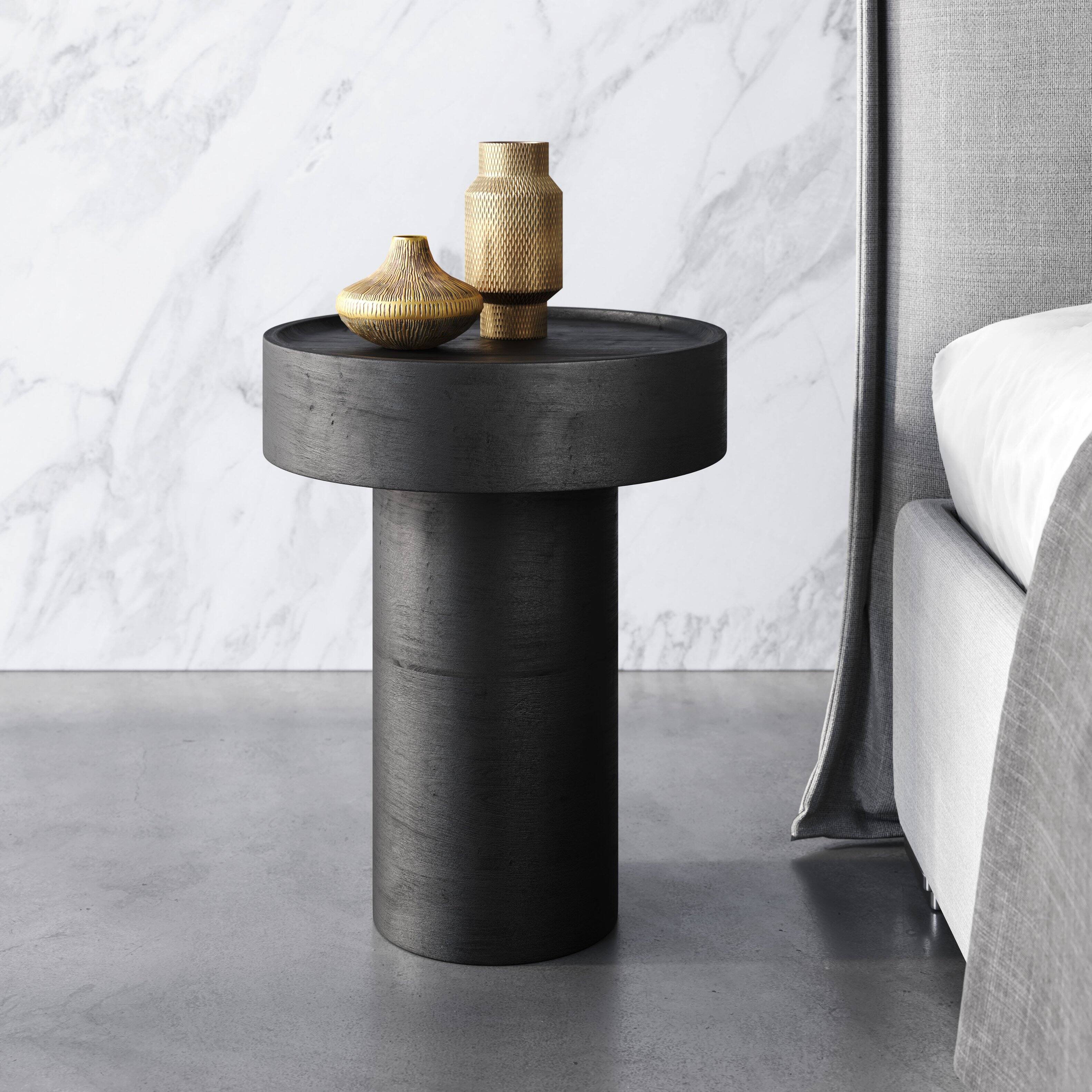 Angle. Hivvago - Watson Side Table Black - Black.