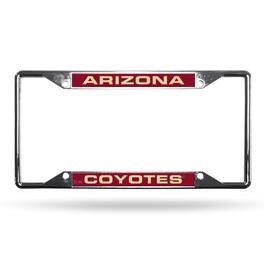 Rico Industries - Arizona Hockey Coyotes NHL All Corner EZ View Chrome Metal Laser Cut License Plate Frame - Multi