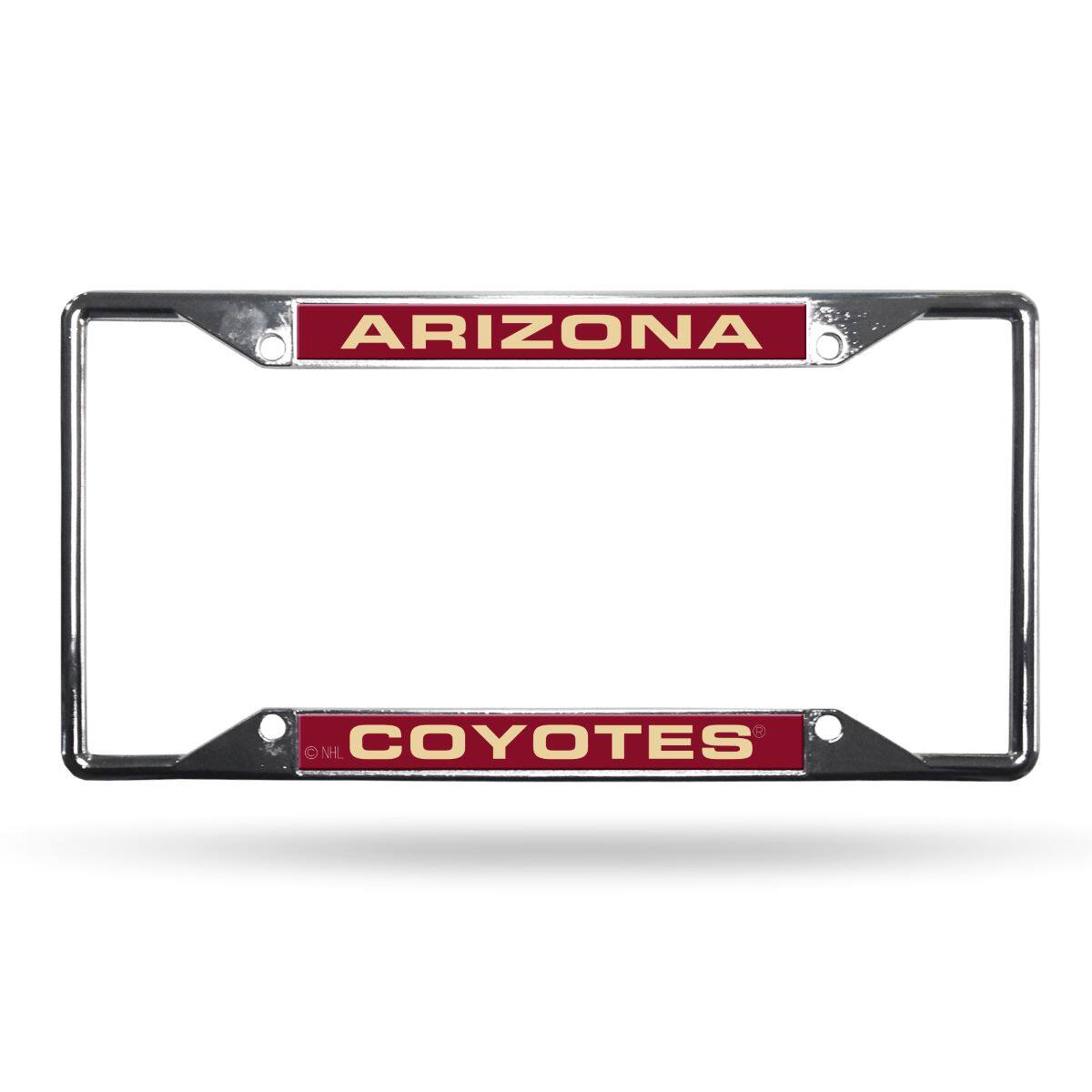 Arizona Hockey Coyotes NHL All Corner EZ View Chrome Metal Laser Cut License Plate Frame
