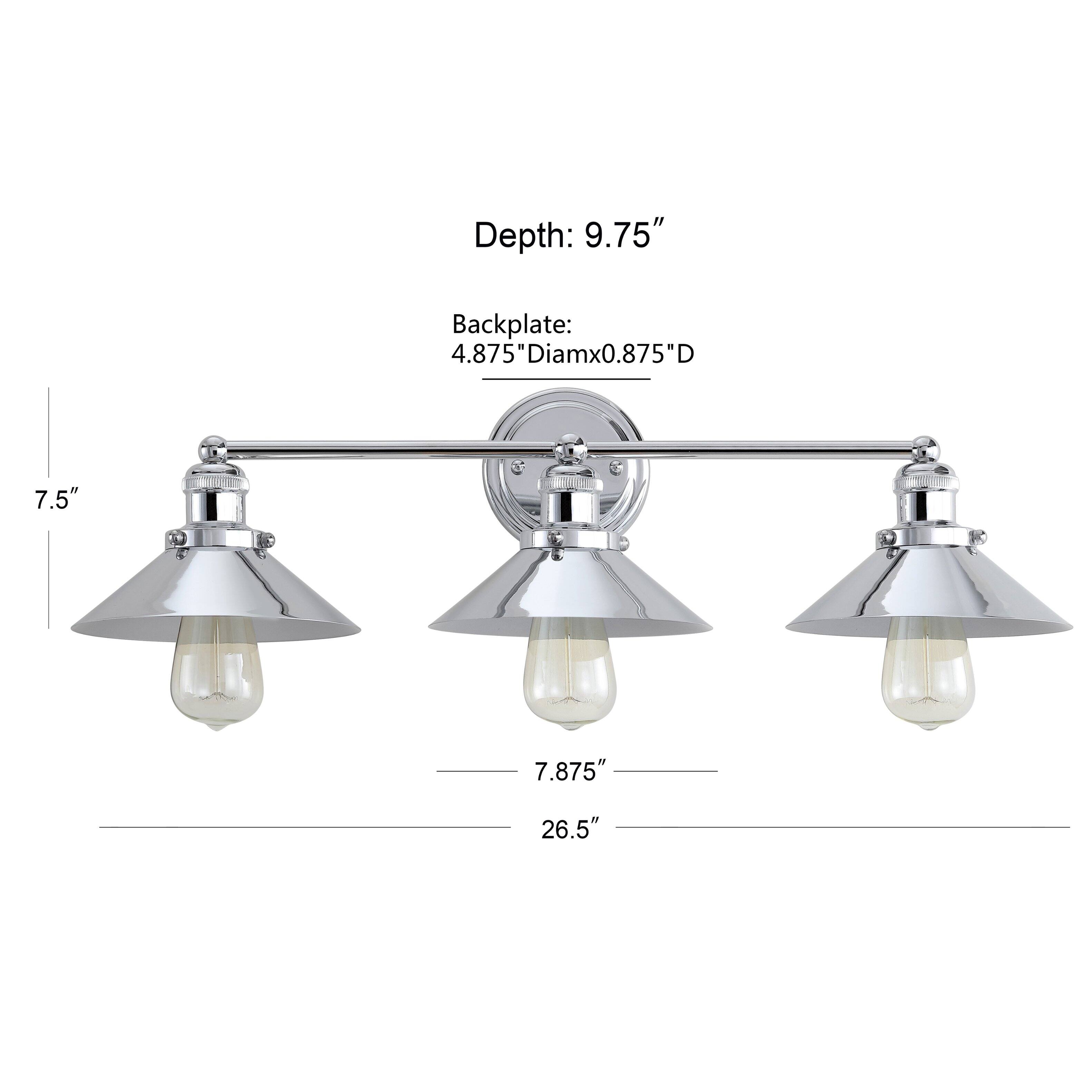 Depth: 9.75"  
Backplate: 4.875" Diam x 0.875" D  
7.5"  
7.875"  
26.5"