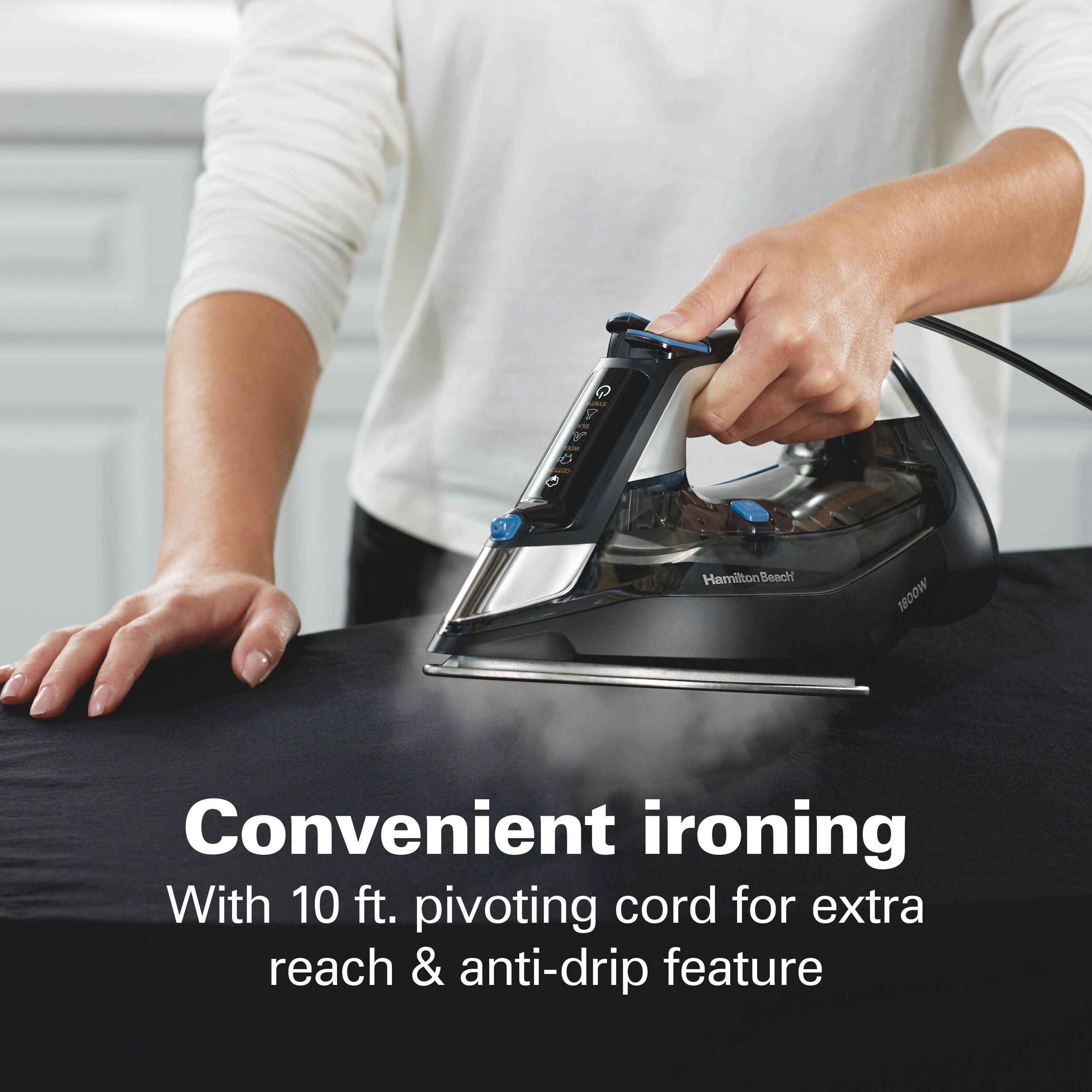 UNAS! 75 Y DOM

Hamilton Beach
1800W

Convenient ironing With 10 ft. pivoting cord for extra reach & anti-drip feature