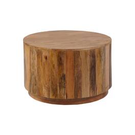 Carolina Chair & Table - Krissa 30" Round Mango Wood Coffee Table - Natural - Brown