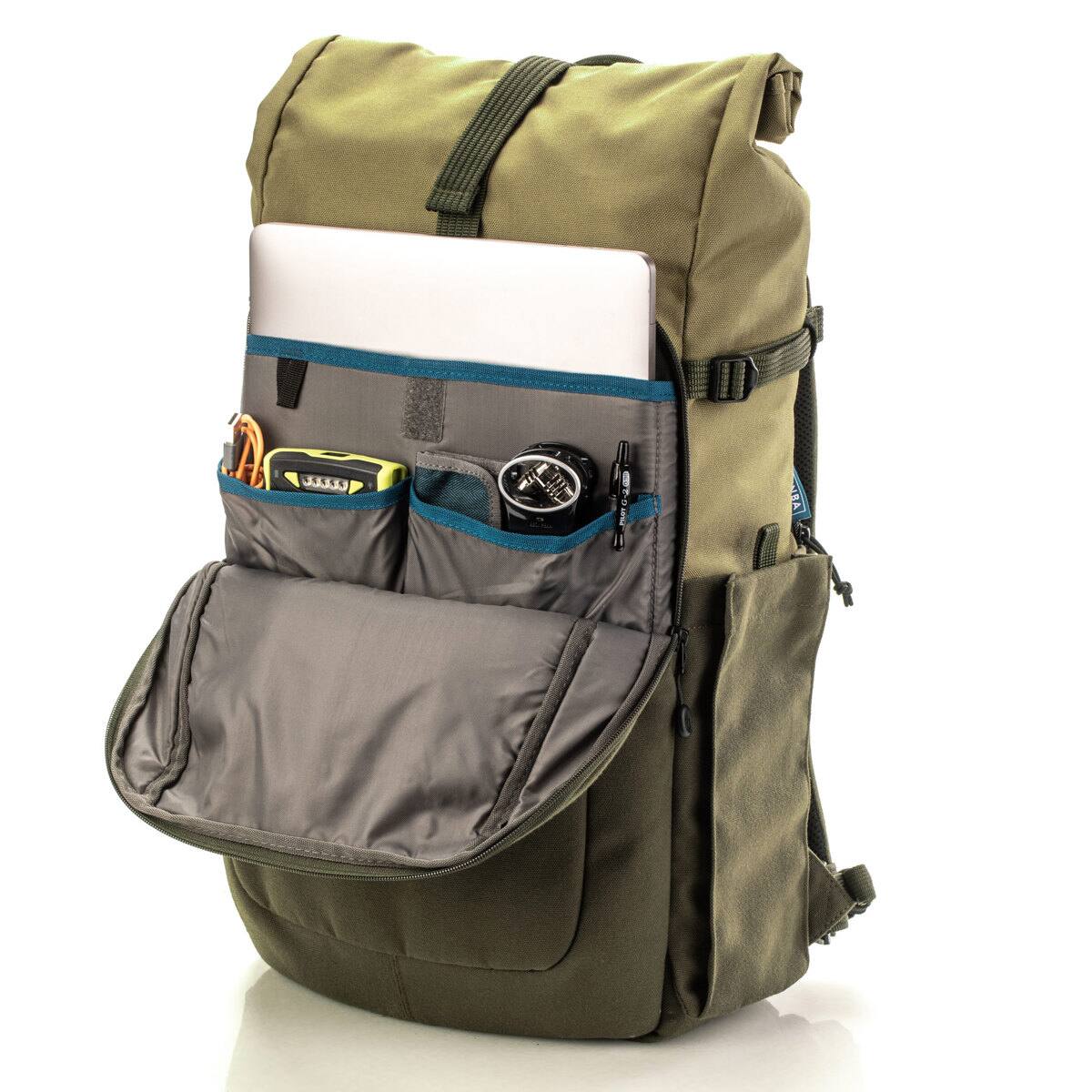 Alt View 2. Tenba - Tenba Fulton V2 16L Backpack for Mirrorless or DSLR Camera with 5-7 Lenses and 16" Laptop, Tan/Olive.