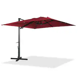 Mondawe - 10x10ft Patio Cantilever Umbrella Square Windproof Offset and Heavy Duty Sun Umbrella - Red