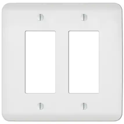 Front. AMERELLE - Amerelle Capri Paintable Textured White 2 gang Stamped Steel Decorator Wall Plate 1 pk - White.