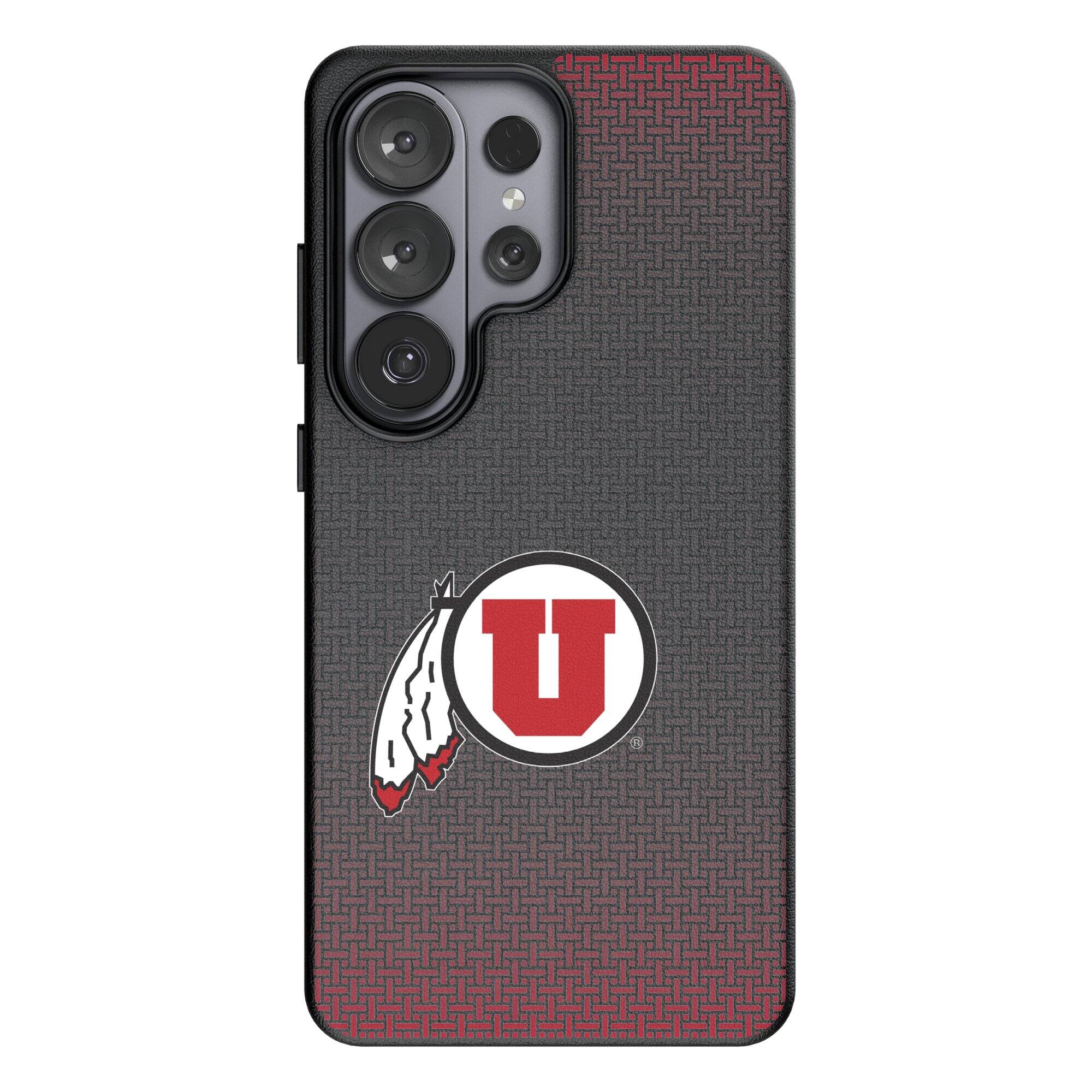 Front. Keyscaper - Utah Utes Linen Galaxy Magnetic Bump Case - S25 Ultra - Black.