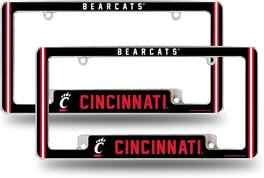 Rico Industries - Cincinnati NCAA Bearcats (Set of 2) Chrome Metal License Plate Frames with Bold Full Frame Design - Multi