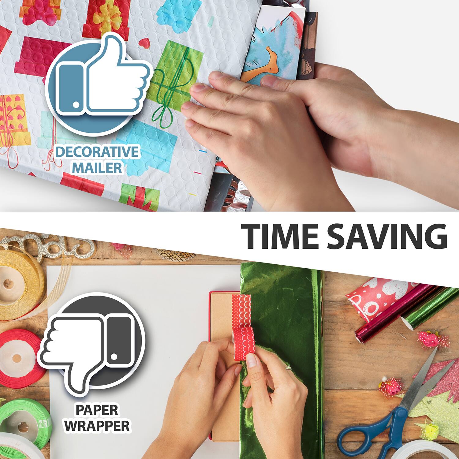 DECORATIVE MAILER  
TIME SAVING  
PAPER WRAPPER