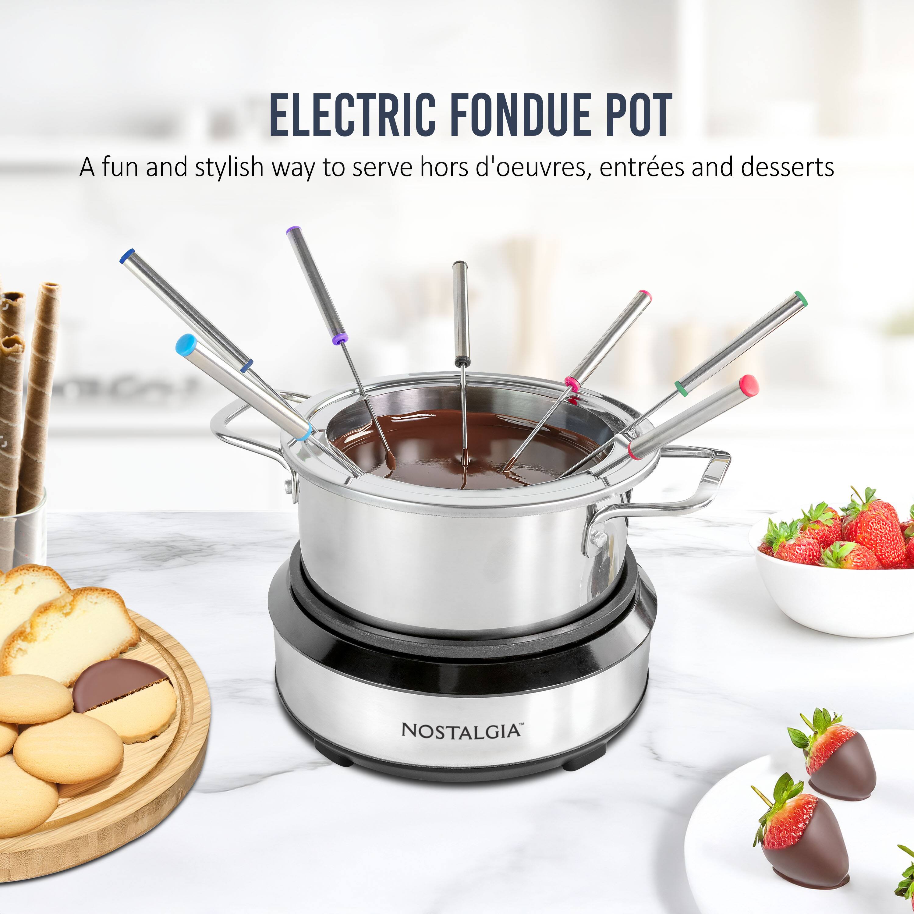 ELECTRIC FONDUE POT  
A fun and stylish way to serve hors d'oeuvres, entrées and desserts  
NOSTALGIA