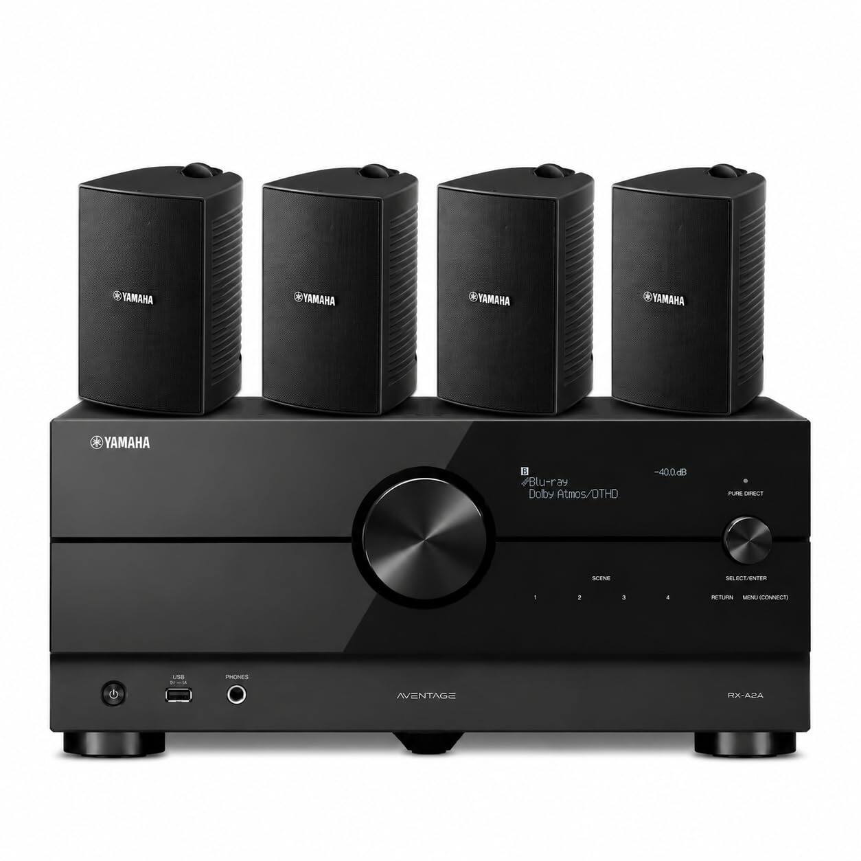 YAMAHA YAMAHA YAMAHA YAMAHA YAMAHA B/Blu-ray Dolby Atmos/DTHD 40.0dB - DECT - SELECT/ENTER - a nur - SoEs USB .. PHONES AVENTAGE RX-AA