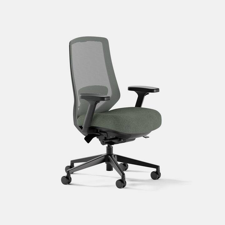 Angle. Branch Furniture - Ergonomic Chair Pro – Premium Office Seating with 14 Points of Adjustment & Dynamic Lumbar Support - White / Shore.