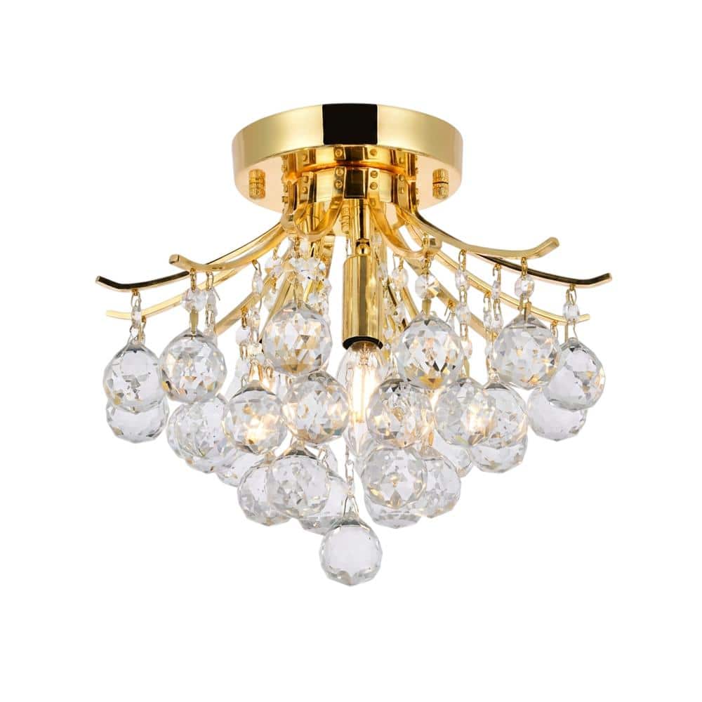 Elegant Lighting - Toureg 3 light Flush Mount Clear Royal Cut Crystal - Gold price history on PriceWatchPro
