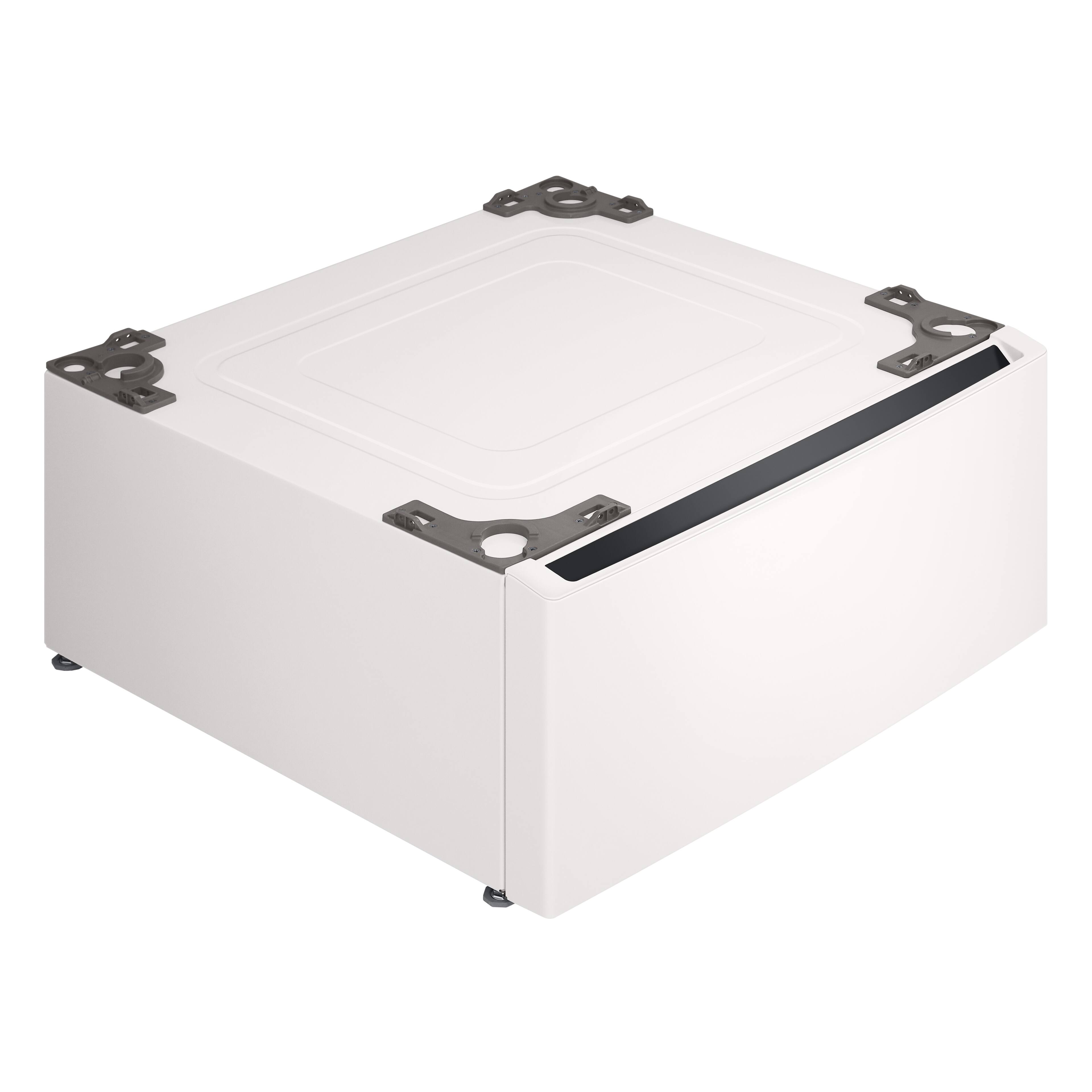 Angle. LG - 27" Laundry Pedestal with Storage Drawer - Alpine White.