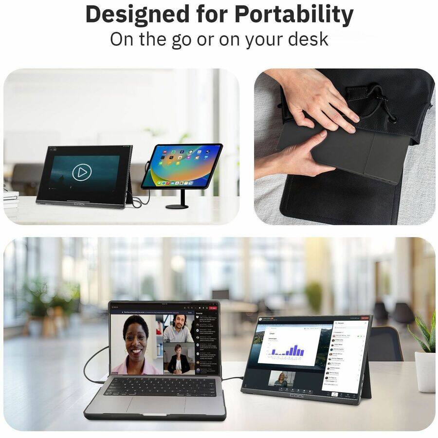 Designed for Portability  
On the go or on your desk
