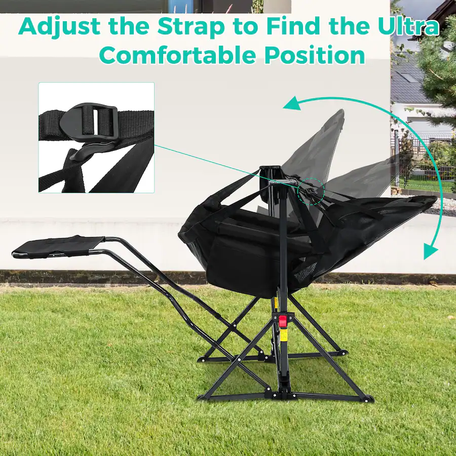 Ainfox Hammock Camping Chair with Pedal and Mesh Seat For Outside ...