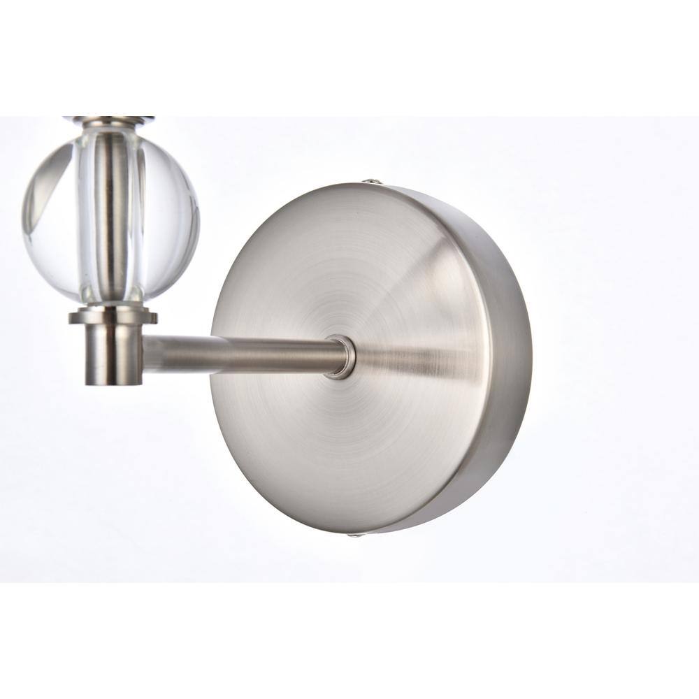 Alt View 1. Living District - Bethany 1 light bath sconce in satin nickel with white fabric shade - Satin Nickel And White Fabric Shade.