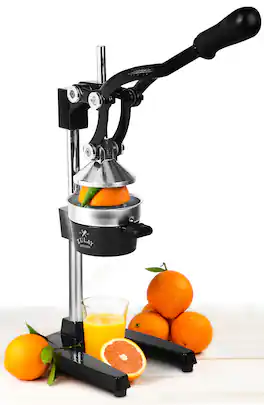 Zulay Kitchen - Extra Tall Citrus Press Manual Juicer - Manual Orange Juice Squeezer - Black