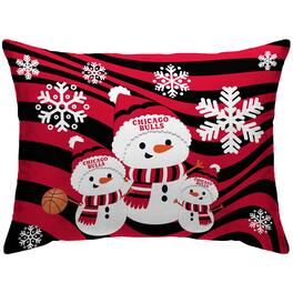 Pegasus - Chicago Bulls 20'' x 26'' Holiday Snowman Bed Pillow - Red