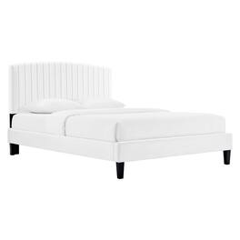 Modway - Alessi Performance Velvet Queen Platform Bed - White