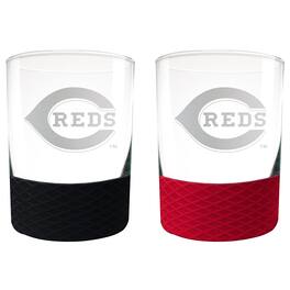 Great American Products - Cincinnati Reds 14oz. Commissioner Rocks Glass Two-Piece Set - Multicolor