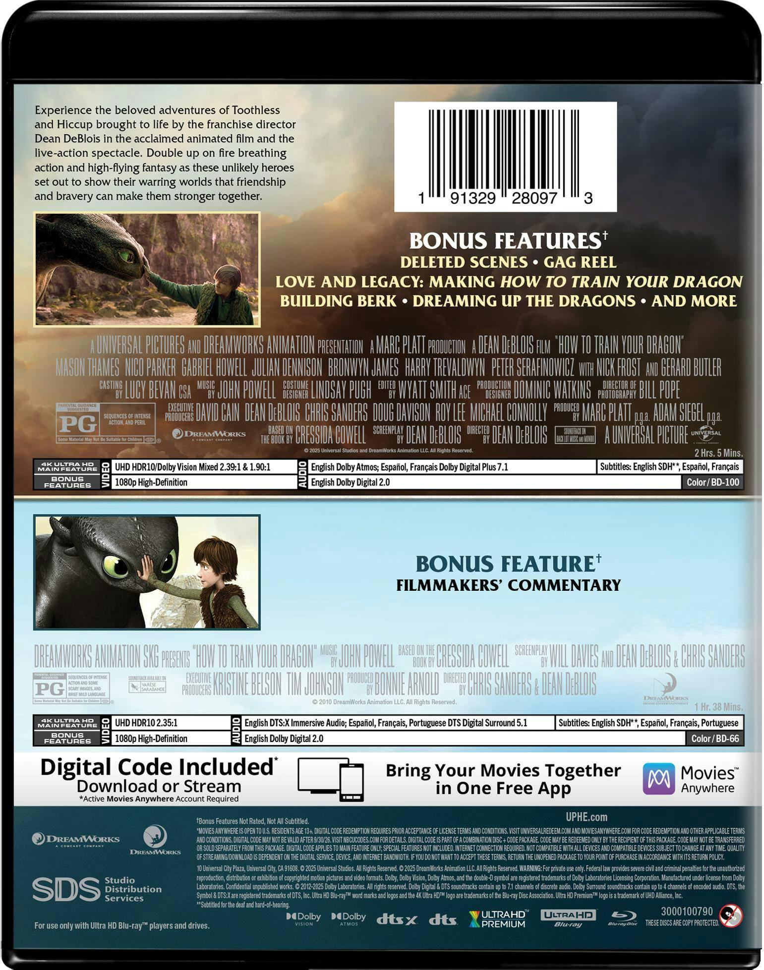 Back. How to Train Your Dragon: 2-Movie Collection   - 4K Blu-Ray.