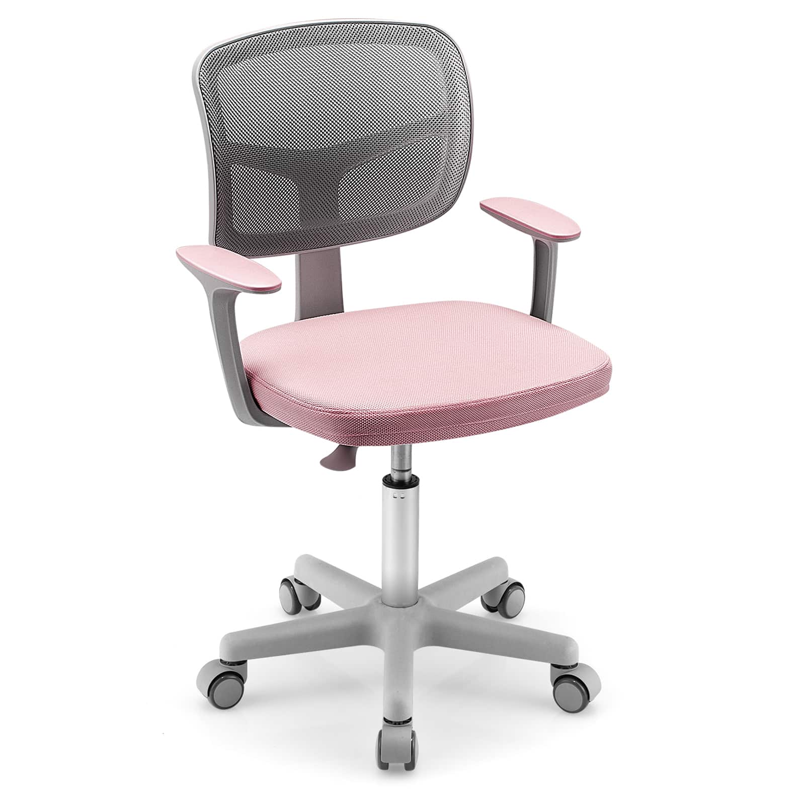 Gymax - Kids Desk Chair Adjustable Height Children Study Chair w/ Auto Universal Casters - Pink
