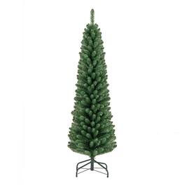 Resenkos - 5-Ft Pencil Christmas Tree with Memory Wire Branch Tips - Green