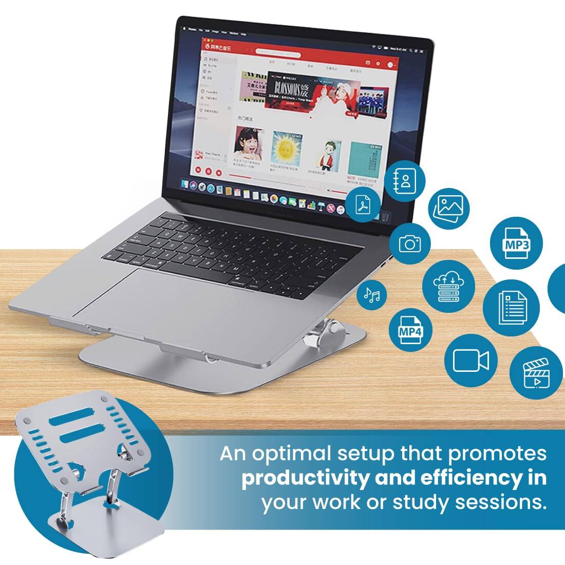 BLOSSOMS S  
NO - 2 3 - 4 - 2 2 i  
- - -  
+ - , a - - A , e e - MP3 MP4  

An optimal setup that promotes productivity and efficiency in your work or study sessions.