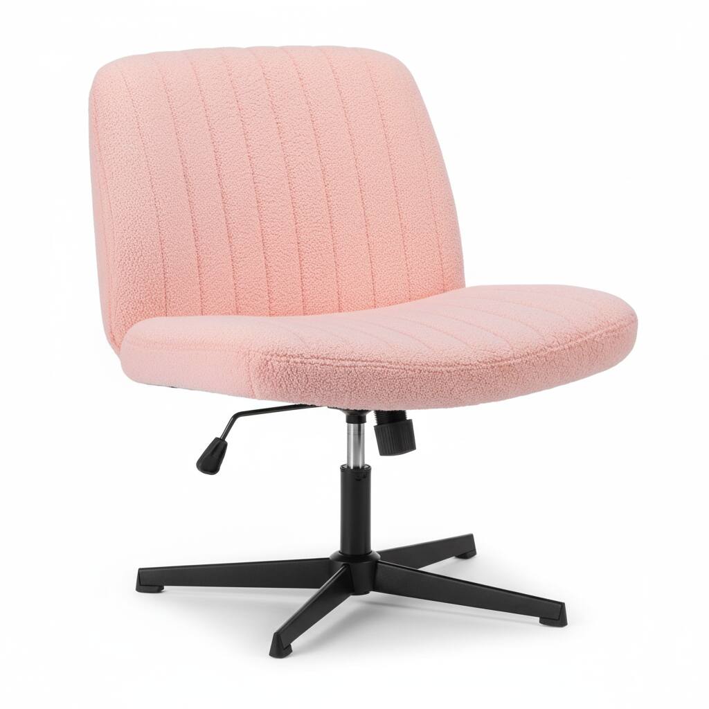 AOITUN - Criss Cross Chair Legged Armless Office Chair - Perfect for Dorms - Pink