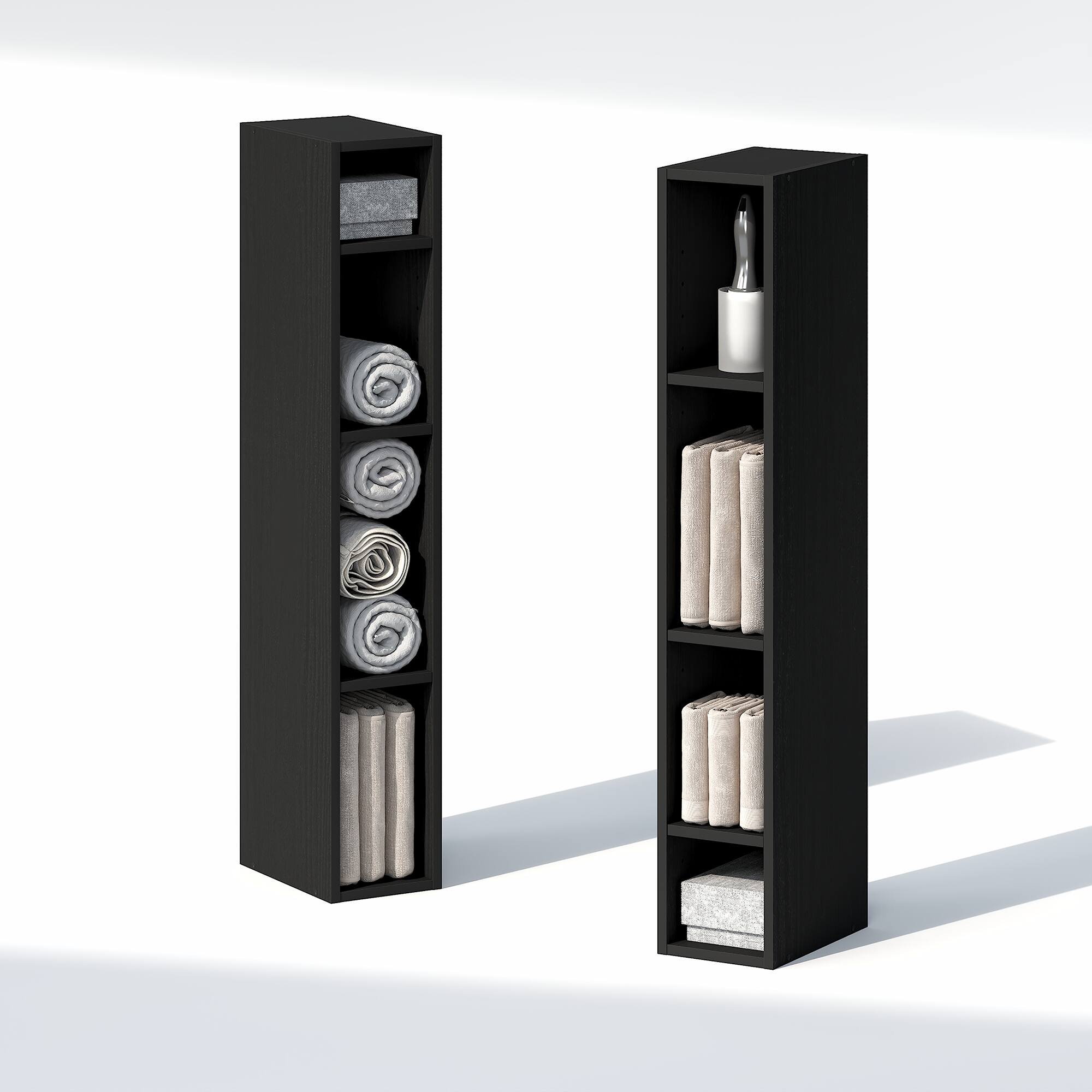 Alt View 8. Furinno - FULDA Closet Organizers and Storage, Adjustable Storage Organizer, Stackable Closet Storage, 6-In, for Closet, Bedroom - Blackwood.