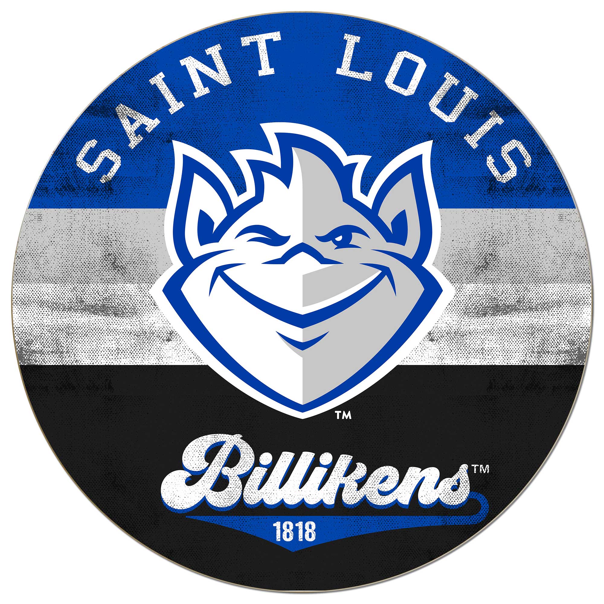 Jardine - Saint Louis Billikens 20'' x 20'' Retro Logo Circle Sign - Blue