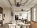 Back. Siljoy - 52-In Farmhouse Flush Mount Lighted Cage Ceiling Fan Walnut/Black Blades & Remote for Living Room Patio Bedroom - Black.