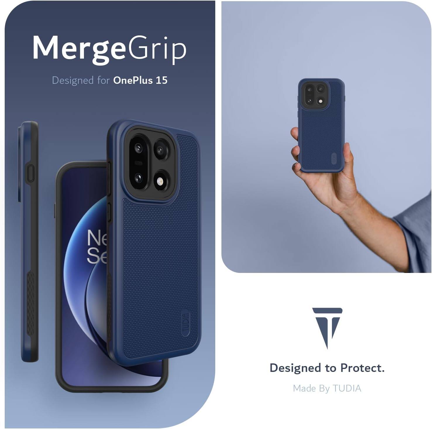 MergeGrip  
Designed for OnePlus 15  

Designed to Protect.  
Made By TUDIA