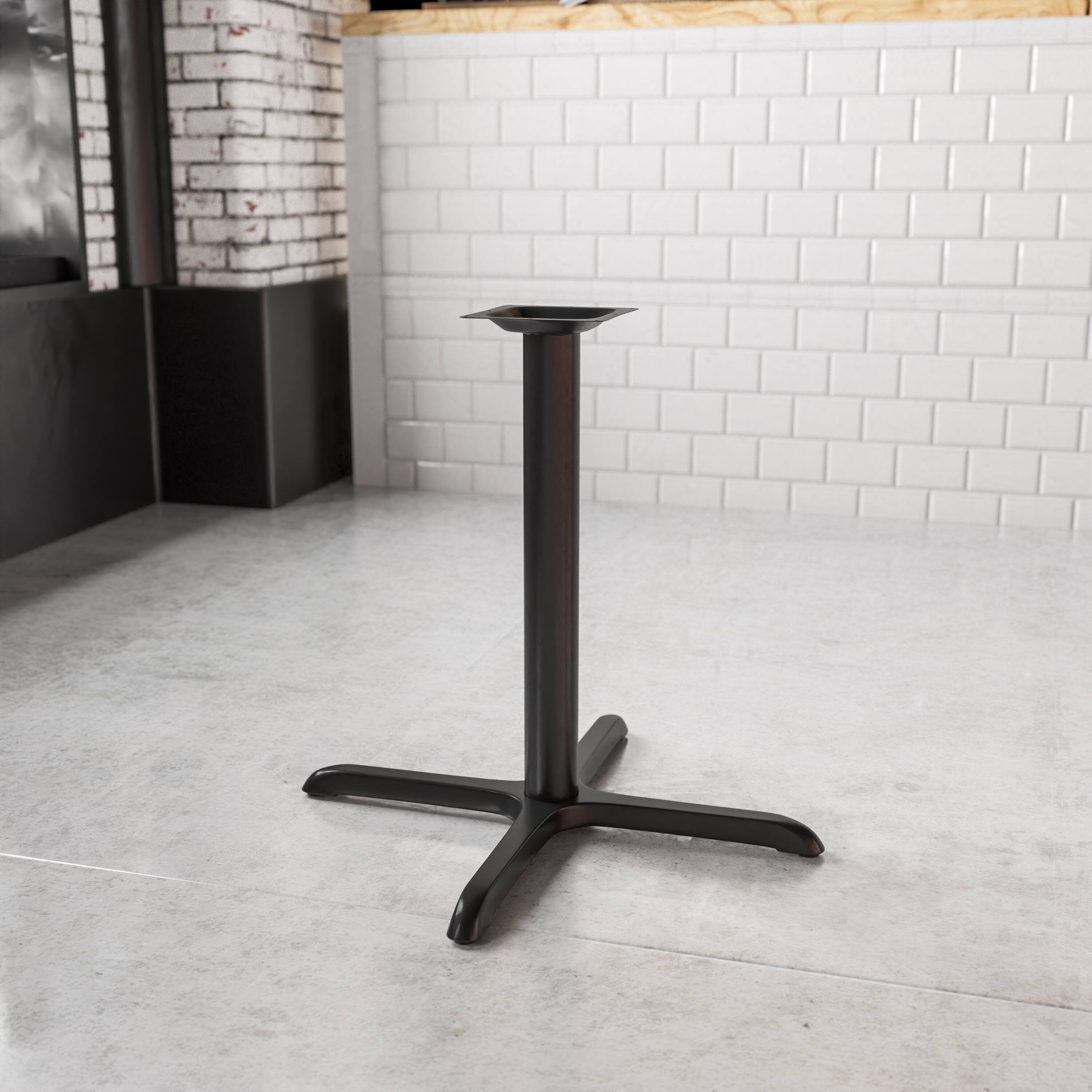 Angle. Flash Furniture - Beverly 30'' x 30'' Restaurant Table X-Base with 3'' Dia. Table Height Column - Black.