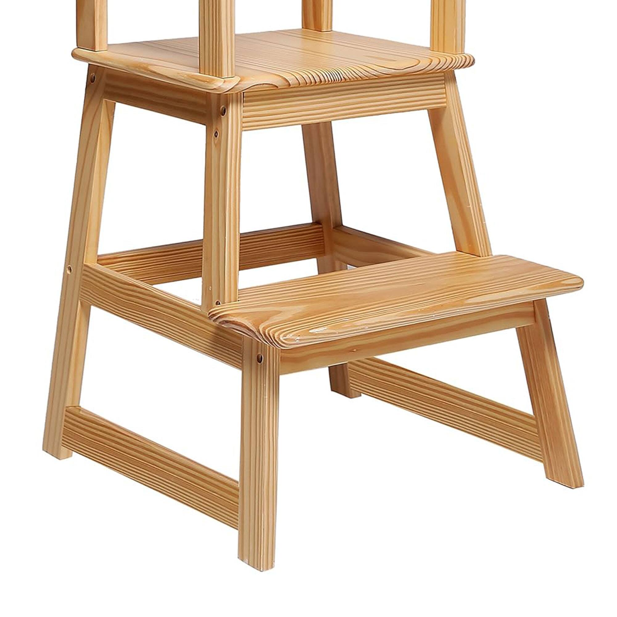 Alt View 5. SDADI - SDADI Kids Kitchen Step Stool Holds up to 150 Pounds with Safety Rail, Natural - Natural.