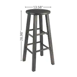 FurniFact - 2-PC Bar Stool Set - Oyster Gray
