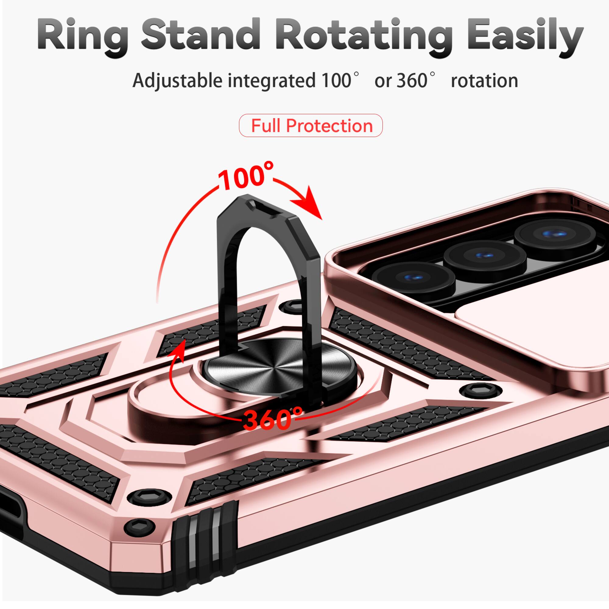 Ring Stand Rotating Easily  
Adjustable integrated 100° or 360° rotation  
Full Protection