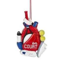 Ganz - Tennis Bag Chrismtas Tree Ornament 4.2 Inch Multicolor - Red