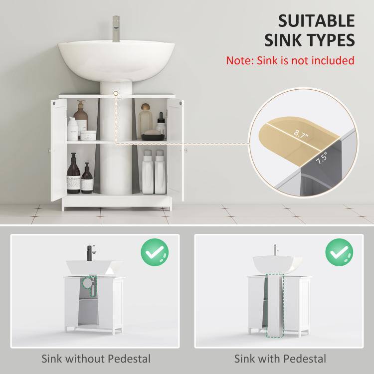 SUITABLE SINK TYPES  
Note: Sink is not included

8.7" 7.5"

Sink without Pedestal  
Sink with Pedestal