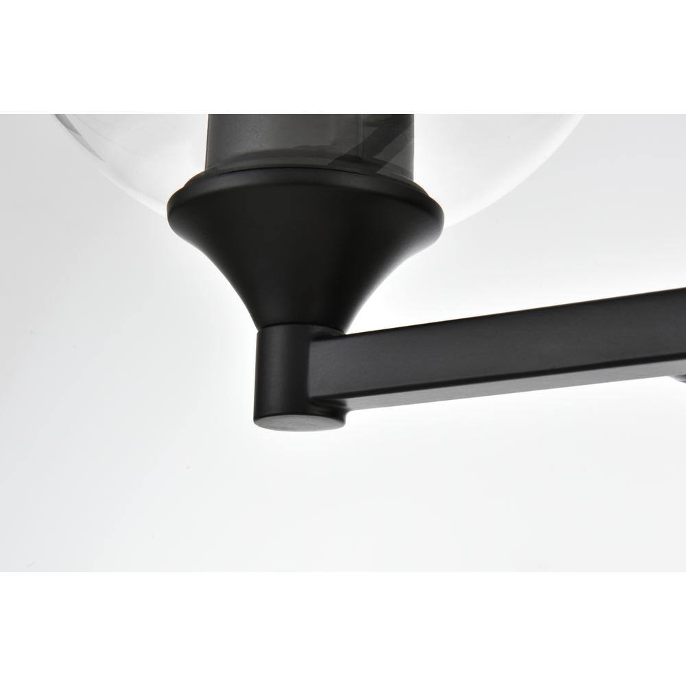 Alt View 2. Living District - Foster 2 light Black and Clear Bath Sconce - Black And Clear.