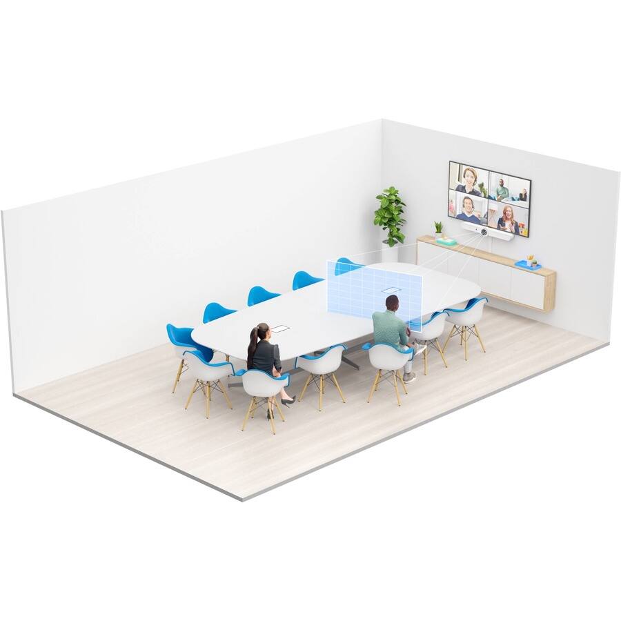 Alt View 1. Logitech - Logitech Rally Bar Mini All-In-One Video Bar for Small to Medium Rooms, White - 3840 x 2160 Video - 120&deg; Angle - 4x.