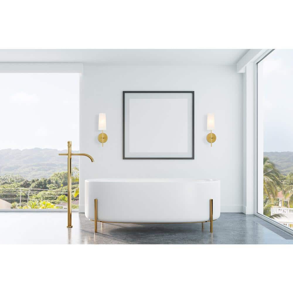 Living District - Mel 1 light wall sconce - Brass And White Shade price history on PriceWatchPro