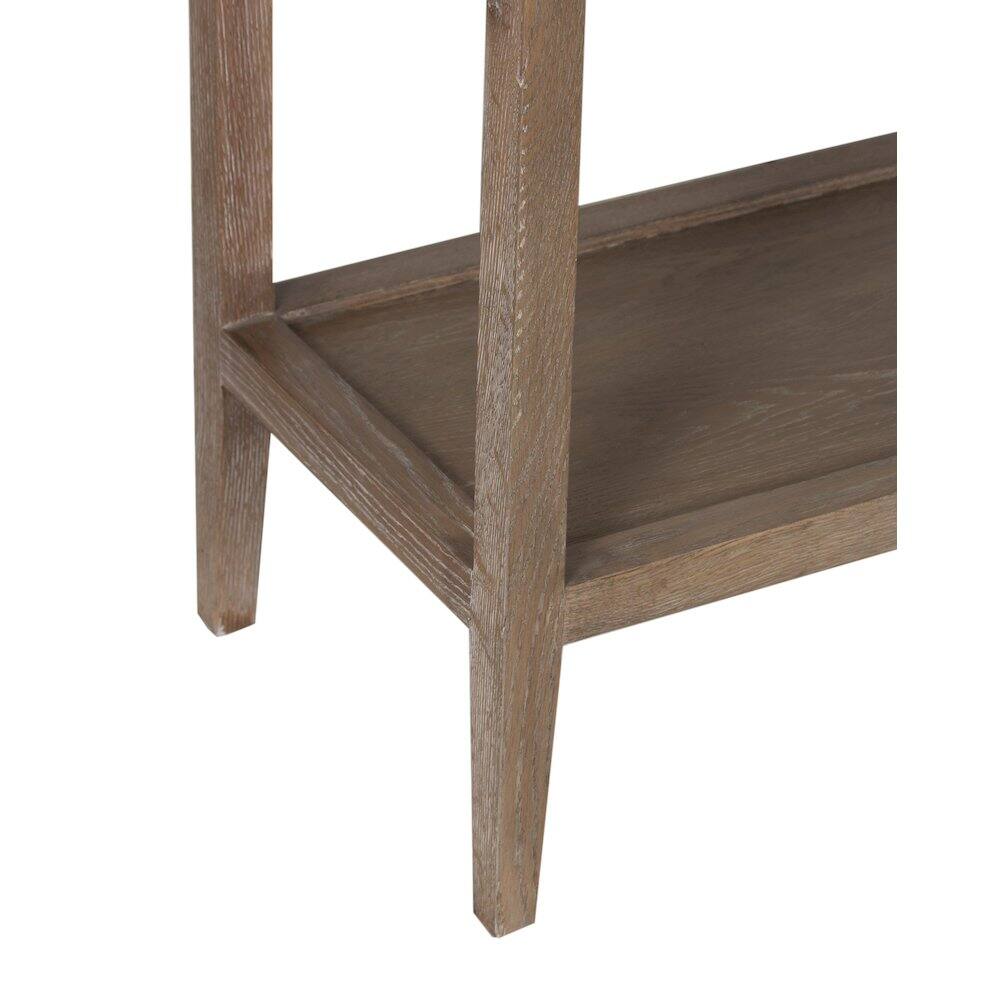 Left. Porter Designs - Lowell Solid White Oak Wood Console Table - Brown.