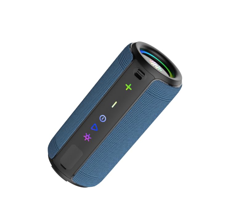 Front. Alchemy Casas - Portable 5 4 30w Super Loud Wireless Boost Bass 3 0 30h Playtime 8 Rgb Modes Ipx7 Waterproof Tws Pairing For - Blue.