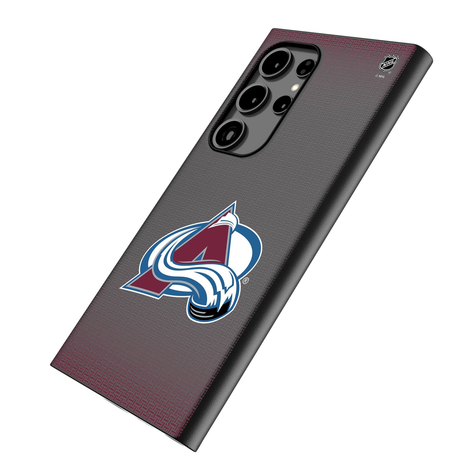Alt View 1. Keyscaper - Colorado Avalanche Linen Galaxy Magnetic Bump Case - S25 - Black.