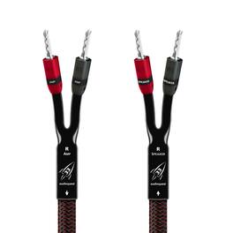 AudioQuest - Rocket 33 Full-Range 9' Analog Speaker Cable w/ SureGrip 300 Connectors with Banana to Banana Connectors - Red on Black